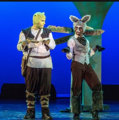 Donkey Shrek The Musical, Shrek Donkey Costume, Shrek Costume Diy, Shrek Musical, Shrek And Donkey, Shrek Costumes, Donkey Costume, Shrek Jr, Shrek The Musical