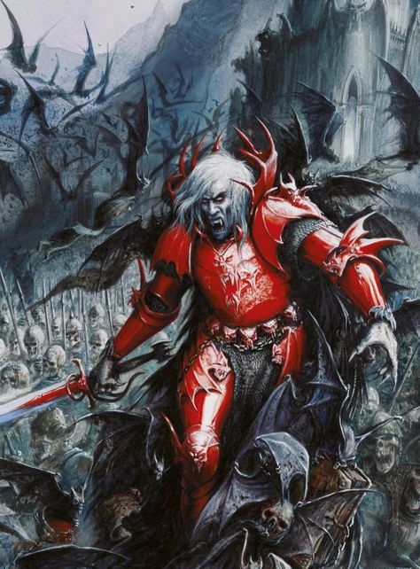 warhammer vampires Vlad Von Carstein, Vampire Concept, Dracula Castlevania, Warhammer Vampire Counts, Blood Dragon, Soulblight Gravelords, Vampire Counts, Novel Ideas, Creepy Stuff