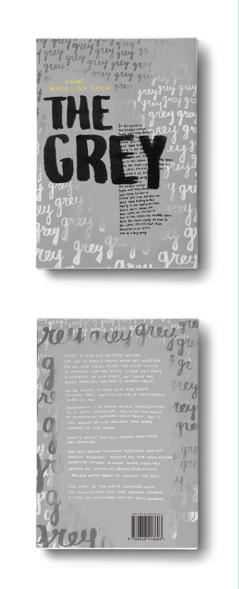 Finalist for the 2019 graphic design awards, 99awards, for “Best Use of Typography." Grey typographic book cover design by María Vargas. | #bookcover #typography #typographic #lettering #grey Monochromatic Book Cover, Neutral Book Covers, Typography Cover Book, Cool Book Cover Ideas, Book Cover Typography Design, Typography Cover Design, Typographic Book Cover Design, Book Typography Design, Typography Book Cover Design