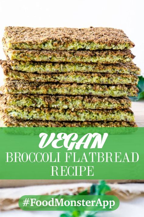 This Broccoli Flatbread is gluten free, low in carbohydrates, refined sugar free, egg free making it 100% vegan, as well as incredibly delicious. The texture is perfect, and the ingredients hold well together without falling apart. Broccoli Flatbread, Tcm Recipes, Broccoli Bread, Vegan Flatbread, Vegan Broccoli, Chia Recipe, Himalayan Rock Salt, Vegan Baking Recipes, Bread Alternatives