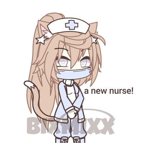 Gacha Life Hospital Outfits, Gacha Nurse Outfits, Nurse Oc, Gachalife Outfits, Gacha Stickers, Gacha Fits, Nurse Outfit Scrubs, Gacha Base Poses Cute, Gacha Background