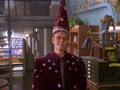 Giles in his snazzy wizard costume! Giles Buffy, Rupert Giles, Buffy Angel, Wizard Robes, Wizard Costume, Joss Whedon, Magic Box, Funny Costumes, Wibbly Wobbly Timey Wimey Stuff