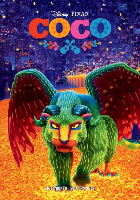 Pepita is an Alebrije who appears in the 2017 Pixar film Coco. She is affiliated with the Rivera family as their guide-protector. Pepita is an imposing alebrije who functions as a sort of spiritual guide for Imelda. She cannot speak, instead she can only make animal-like roars and noises. Coco Animal Crossing, Coco 2017, Coco Disney, Pixar Films, Disney Pixar Movies, Karakter Disney, Pixar Movies, Movie Wallpapers, Mexican Art