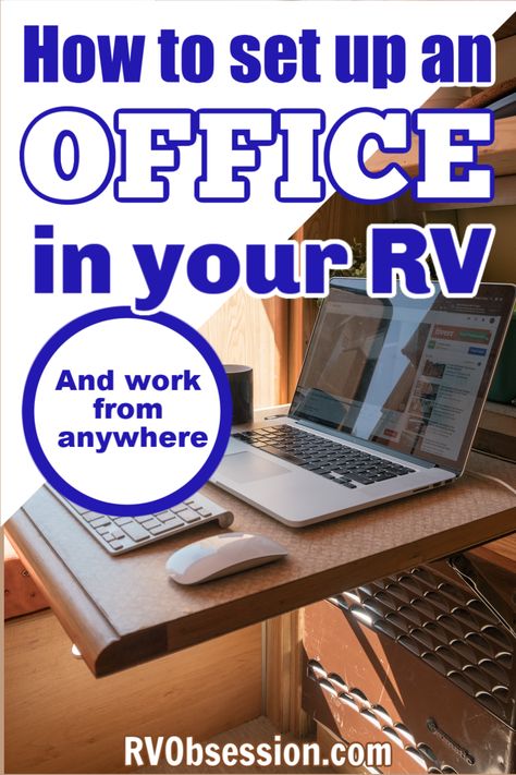 Working Remote From Rv, Travel Trailer Office, Rv Office Ideas, Camper Office Ideas, Rv Office Space Ideas, Rv Desk Ideas, Camper Office, Bus Homes, Rv Office