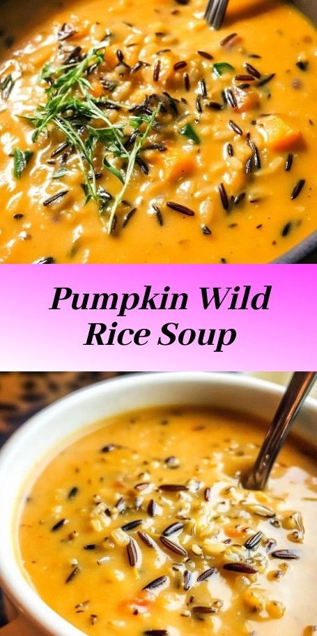 Nourishing Pumpkin Wild Rice Soup (Vegan) Pumpkin Rice Soup, Rice Soup Vegan, Pumkin Soup, Vegan Pumpkin Soup Recipe, Wild Rice Soup Recipes, Vegan Pumpkin Soup, Wild Rice Recipes, Cozy Soup, Fall Soup