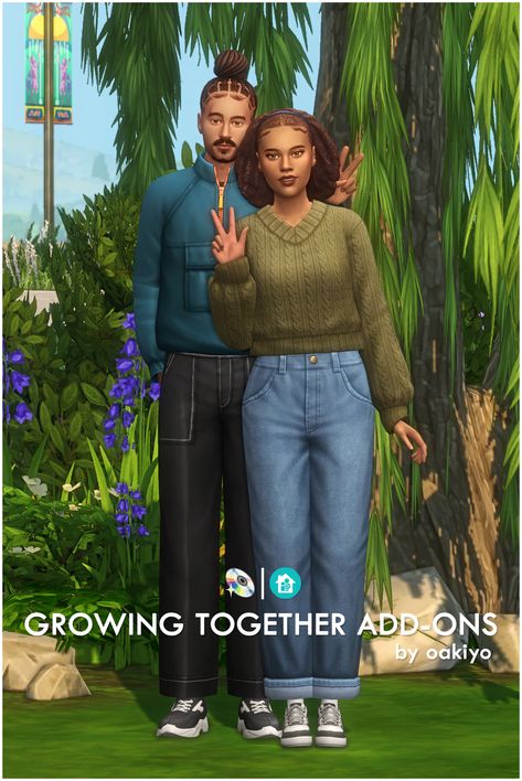 Growing Together Add-ons: | oakiyo on Patreon Sims 4 Add Ons, The Sims 4 Maxis Match, Ts4 Clothes, Sims 4 Family, Sims 4 Mm Cc, Growing Together, Sims 4 Gameplay, Sims 4 Dresses, Sims 4 Mm