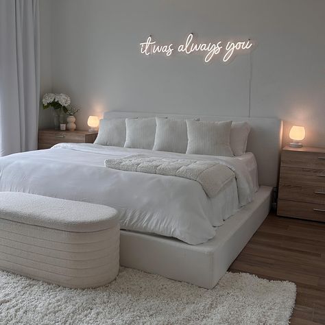 Check out this photo from sydneynicole White Room Decor, White Bed Frame, Teen Bedroom Designs, Apartment Living Room Design, College Apartment Decor, Amazon Favorites, Simple Room, Small Bedroom Decor, Bump Style