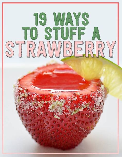 19 Stuffed Strawberries You Need In Your Mouth Fruit Appetizers For Party, Strawberry Margarita Jello Shots, Margarita Jello Shots, Margarita Jello, Fried Cheesecake, Stuffed Strawberries, Cheesecake Bites Recipe, Fruit Appetizers, Whipped Goat Cheese