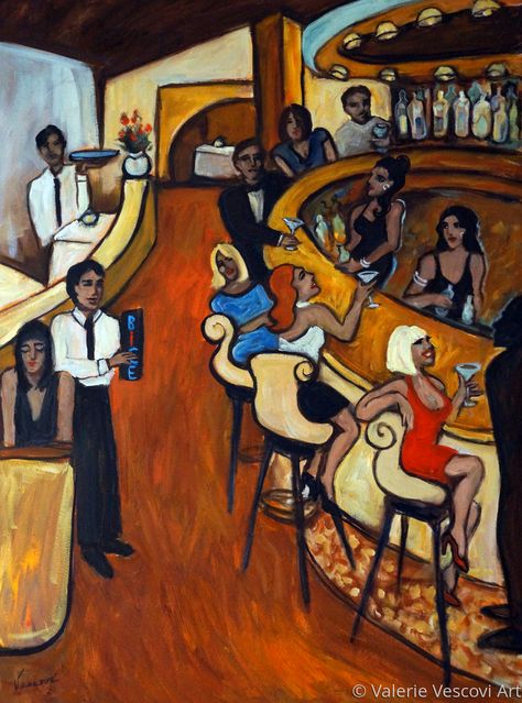 Bice Ristorante Miami Nights, Cold Wax Painting, Popular Places, Bar Scene, Wax Painting, Black Art Painting, Afrocentric Art, Time Painting, Art Oil