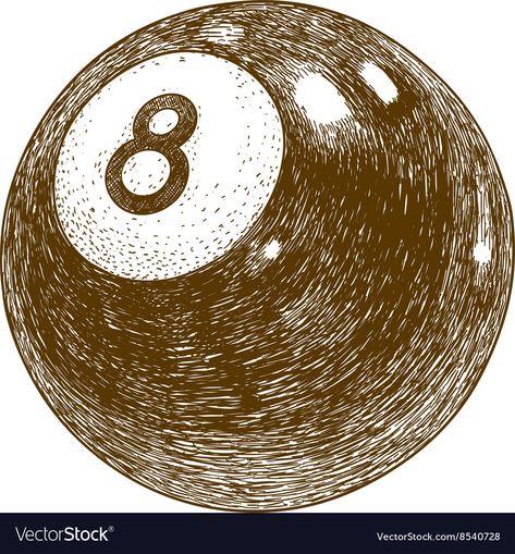 8 Ball Illustration, Billiard Illustration, Circle Doodles, Biro Drawing, Eight Ball, Magic 8 Ball, Ball Drawing, Love Is Comic, Engraving Illustration