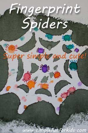 Make some quick and simple fingerprint spiders with your kids - perfect as a non-scary Halloween craft, or just because it's fun! Scary Halloween Crafts, Fingerprint Crafts, Crafts For Toddlers, Spider Crafts, Halloween Crafts For Toddlers, October Crafts, Halloween Preschool, Fall Preschool, Halloween Activities For Kids