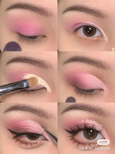 Pink Douyin Makeup, Spring Makeup Ideas, Cute Eye Makeup, Doll Eye Makeup, Korean Eye Makeup, Ethereal Makeup, Pinterest Makeup, Eye Makeup Designs, Dope Makeup