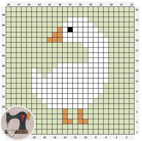 Goose Granny Square, Chicken Knitting Chart, Goose Tapestry Crochet, Duck Pixel Art Grid, Small Grid Pattern Crochet, Crochet Pixle Grids, Small Grid Art, Goose Alpha Pattern, Crochet Grid Patterns Free Easy