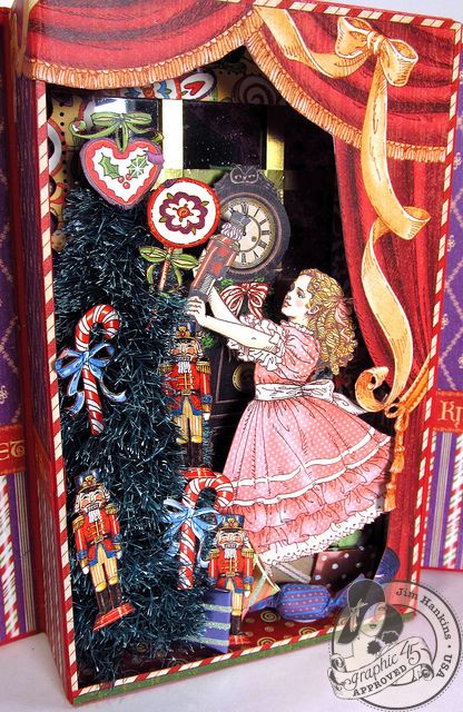 The Gentleman Crafter: Graphic 45 CHA Nutcracker Sweet Suite Unplugged! Graphic 45 Nutcracker Sweet Projects, Nutcracker Art, Tunnel Cards, Nutcracker Crafts, Nutcracker Wreath, Light Spring Colors, Tunnel Book, Nutcracker Sweet, Christmas Shadow Boxes