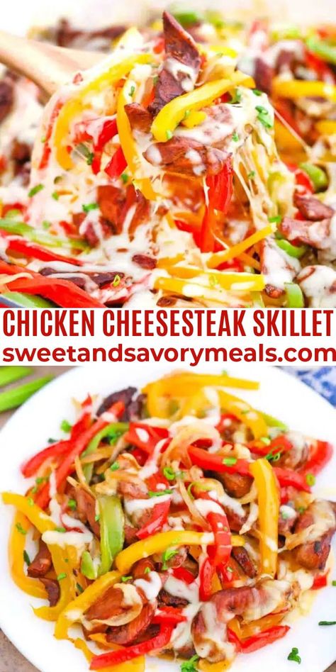 Chicken Cheese Steak Skillet, Easy Chicken And Bell Pepper Recipes, Chicken With Green Peppers And Onions, Recipes To Make With Bell Peppers, Recipes With Chicken And Bell Peppers, Bell Pepper Onion Recipe, Peppers Onions And Chicken, Chicken Breast Bell Pepper Recipes, Recipes With Bell Peppers And Onions