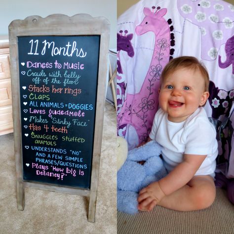 11 Months Baby Chalkboard 11months Baby Photo Ideas, 11 Month Milestones Photo Ideas, 11 Month Baby Photo Ideas, Monthly Birthday Ideas, Baby Easter Pictures, Monthly Milestone Pictures, 11 Month Old Baby, Baby Captions, Lynn Anderson