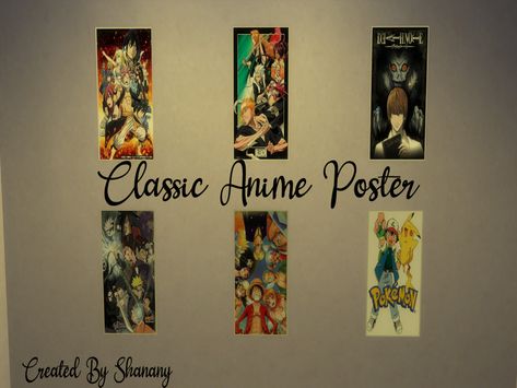 The Sims Resource - Classic Anime Poster Poster Sims 4 Cc, Sims 4 Posters Cc, Sims 4 Anime, Classic Anime, Anime Head, Anime Decor, Christmas Calendar, Anime Poster, Retro Travel Poster