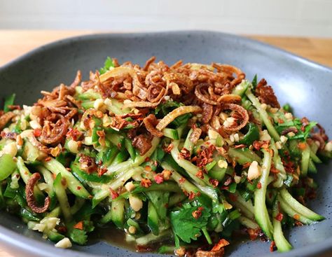 Shredded Cucumber Salad, Shredded Cucumber, Soy Sauce Dressing, Thai Salad Recipes, Bbq Salads, Marion's Kitchen, Thai Salads, Gluten Free Soy Sauce, Vermicelli Noodles