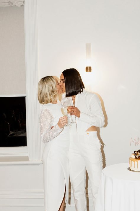 Real Wedding – Emma & Mandy, Sorrento VIC   - Ivory Tribe Sapphic Wedding, Wlw Wedding, Queer Weddings, Rare Features, Wedding Picture Poses, Gay Aesthetic, Wedding Scene, Lesbian Wedding, Gay Wedding