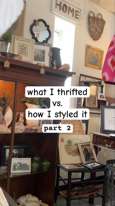 thrifted vs styled home decor part 2 #thrift  #diy  #upcycling #thriftedhome Thrift And Style Home Decor, How To Display Antiques, What I Thrifted Vs How I Styled It, Thrifted Vs Styled, Boho Thrift Decor, Thrifted Vs Styled Home Decor, Thrift Inspiration Home, Thrifting Home Decor, Thrifted Home Decor Diy Ideas