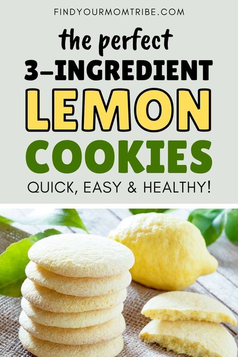 With just 3 ingredients, these lemon cookies are easy to bake and you probably have everything you need in your pantry! They're also gluten free, paleo, clean eating, dairy free, egg free, and refined sugar free. Gluten Free Lemon Cookies, Lactose Free Desserts, Fruit Biscuits, Lemon Cookies Easy, Egg Free Desserts, Egg Free Cookies, Sugar Free Snacks, Lemon Cookies Recipes, Dessert Vegan