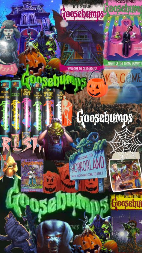 Goosebumps Background, Goosebumps Aesthetic Wallpaper, Goosebumps Wallpaper Iphone, Goosebumps Books Aesthetic, Halloween In The 90s, Goosebumps Wallpaper, 90’s Halloween, Goosebumps Aesthetic, Halloween Fan Art