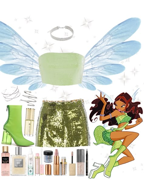 Winx Club Layla Costume Outfit | ShopLook Winx Club Outfit Ideas, Club Halloween Outfits, Winx Club Halloween, Outfit Winx, Badass Halloween Costumes, Outfit Ideas For Party, Cute Group Halloween Costumes, Fairy Halloween Costumes, Bff Halloween Costumes