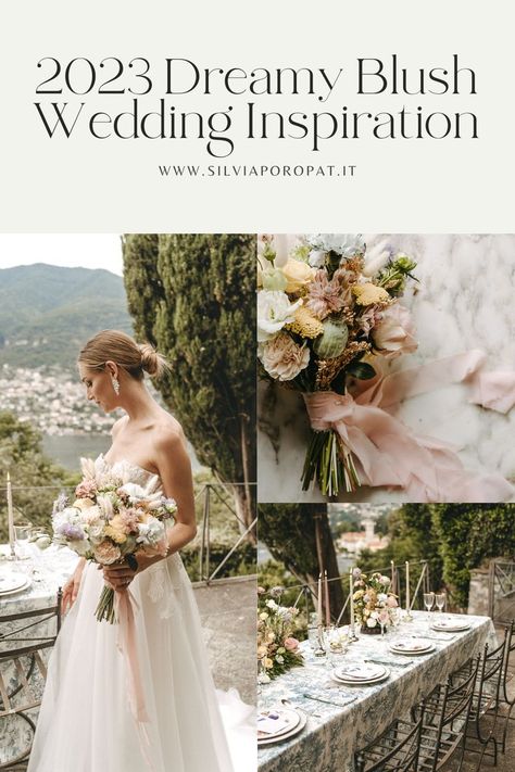 2023 Wedding Trends Inspiration | Modern Elegant Blush Bride 2023 Wedding Trends, Elegant Elopement, Wedding Flower Trends, Magenta Wedding, Blush Wedding Inspiration, Romantic Theme Wedding, Wedding Color Combos, Wedding Color Trends, Lake Como Italy