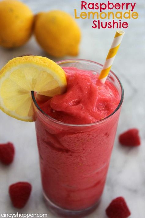 Raspberry Lemonade Slushie, Lemonade Slushie Recipe, Lemonade Slushie, Dole Pineapple Whip, Lemonade Slushies, Frosted Lemonade, Fruity Recipes, Slushie Recipe, Dessert Party