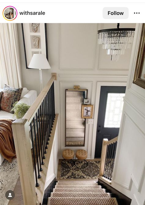 Board And Batten Split Level Entry, Entry Split Level, Split Level Entry Remodel Entryway Stair Railing, Traditional Split Level Remodel, Farmhouse Split Level Entry, Split Level Entryway, Split Level Remodel, Raised Ranch, Ranch Ideas