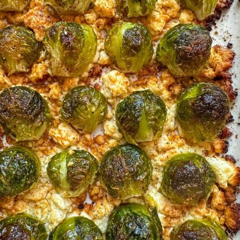 Feta Brussels Sprouts, Brussel Sprout Recipes With Bacon And Feta Cheese, Brussel Sprout Feta Recipes, Feta And Brussel Sprouts, Brussels Sprouts With Feta, Brussel Sprout Recipes With Feta Cheese, Brussel Sprout Recipes Oven, Baked Feta Brussel Sprouts, Brussel Sprout Appetizer