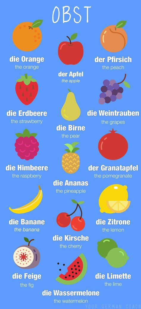 Learning Deutsch Language, Fruits In German, How To Learn Deutsch, Learn Deutsch Language, Study German Language, Deutch Learning, German Phrases Learning, Slang English, German Vocabulary