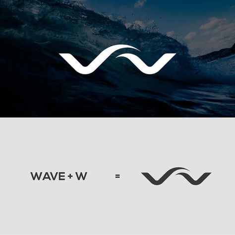 Logo © on Instagram: “Wave.. . Hey guys check the awesome wave logo with W as wave in a negative concept style . . What do you think about your awesome idea? ..…” Wind Logo Design, Ocean Logo Design, Wave Graphic Design, Wind Logo, Flow Logo, Minimal Logos Inspiration, Ocean Logo, River Logo, Water Graphic