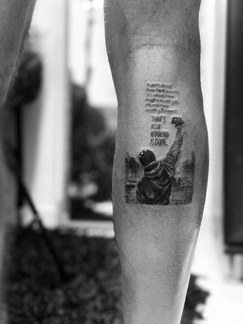 Realistic tattoo by Tal Sharabi Rocky Tattoo, Lord Of The Rings Trilogy, Text Tattoo, Realistic Tattoo, Jalen Hurts, Cowgirl Art, Rocky Horror Picture Show, Vintage Cowgirl, Rocky Horror Picture