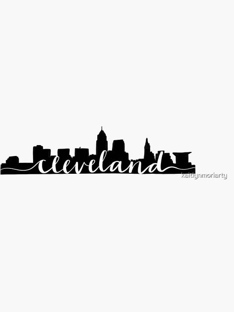 "Cleveland Skyline" Sticker by kaitlynmoriarty | Redbubble Cleveland Tattoo, Skyline Tattoo, Cleveland Skyline, Work It, Glossier Stickers, Transparent Stickers, Laptop Stickers, Cleveland, Tattoo Ideas