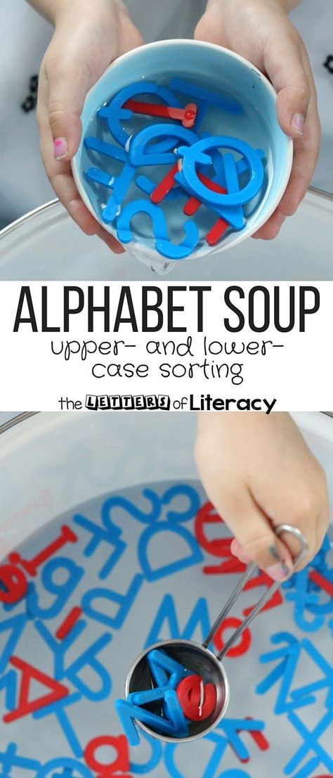 Practice letter recognition with this fun and engaging "alphabet soup!" Perfect for a water table and fun sensory play in preschool and kindergarten. Bathtub Activities, Alphabet Soup Activities, Alphabet Activities For Preschoolers, Arts Preschool, Kindergarten Sensory, Letter Learning Activities, Teaching Letter Recognition, Identifying Letters, Prek Ideas