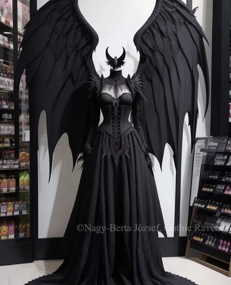 Abigail Character, Fairytale Costumes Diy, Vampire Wings, Goth Wedding Dresses, Halloween Costumes 2022, Vampire Dress, Wings Dress, Best Winter Outfits, Fantasy Dresses