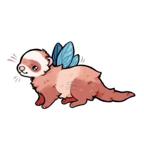 ✧ spicymochi ✧ on Instagram: “Fairy ferret . . . #ferret #ferrets #ferretsofinstagram #fantasyart #digitalart #digitalillustration #art #drawing #artist #illustration…” Cartoon Drawings Of Animals, Food Illustration Art, Cute Fantasy Creatures, Cute Animal Drawings Kawaii, Artist Illustration, Cute Doodles Drawings, Cute Doodle Art, Kawaii Doodles, Weird Creatures