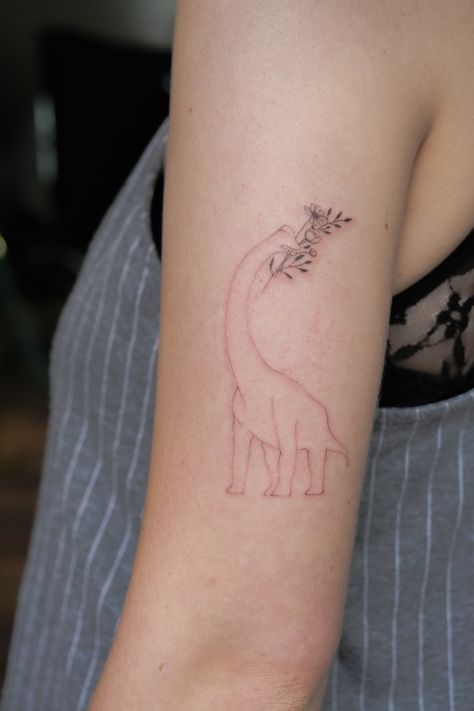 Brachiosaurus Tattoo, After All This Time Always, Fine Line Tattoo, Delicate Tattoo, After All This Time, Line Tattoo, Fine Line Tattoos, My Works, Tattoo Tattoo