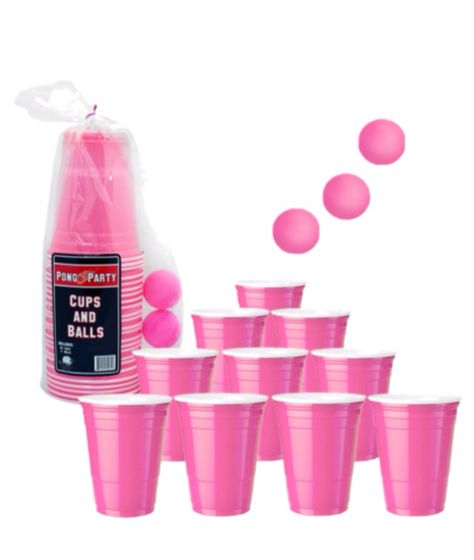 Pink Beer Pong, Bachelorette Beer Pong, Barbie Party Games, Beer Pong Cups, Team Games For Kids, 30th Birthday Party Women, Easy Birthday Party Games, Dirty 30 Birthday Party, 30th Birthday Games