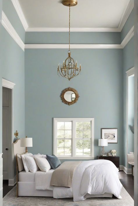 Enhance your bedroom with Palladian Blue (HC-144) for a serene and elegant look. Follow a daily interior designer routine for a stylish and tranquil space! #Ad #homedecor #homedesign #wallpaints2024 #Painthome #interiorarchitecture Wall Colors Green Living Room Colors Bright Living Room Colors Apartment Renovation Living room Remodeling Modern Paint Colors 2024 Blue Bedroom Colors Paint, Palladian Blue Bedrooms, Colorful Living Room Bright, Renovation Living Room, Paint Colors 2024, Best Wall Paint, Modern Paint Colors, Palladian Blue, Green Living Room