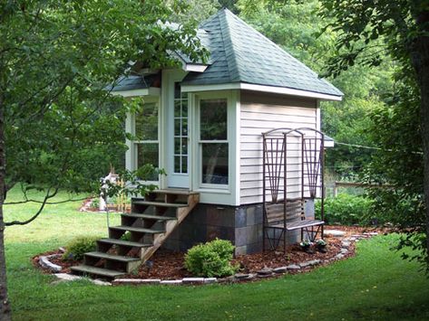 Sometimes you just need a little getaway...for times when a tree house is to high to climb - unless it had an elevator of course. Backyard Getaway, Tiny House Blog, Patio Grande, A Small House, Micro House, Cottage Cabin, Garden Sheds, She Sheds, Cabins And Cottages