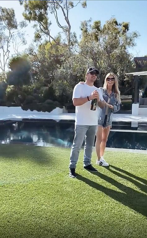 Time to Celebrate from Inside Christina Haack and Josh Hall's New Home on E! Online Christina Hall House, Christina Hall, New Modern House, Hall House, Hudson Homes, Instagram Time, Support People, Grand Tour, Outdoor Oasis