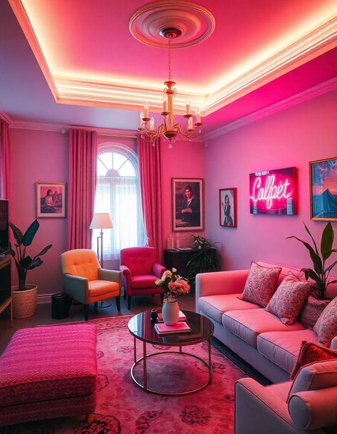 Maximalist Rooms, Maximalist Room Decor, Colorful Drawing, Futuristic Interior, Drawing Room, Colorful Drawings, Interior Art, House Interior, Room Decor