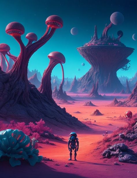 alien planet Alien Village, Alien Planet Landscapes, Alien Planet Concept Art, Alien House, Alien Planets, Aliens History, Alien Landscape, Rockabilly Art, Planet Coaster