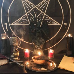 Demonolatry Altar Satanic Aesthetic, Satanic Altar, Witchy Corner, Deity Work, Witch Symbols, Witch Accessories, Witch Coven, Black Magick, Witches Altar