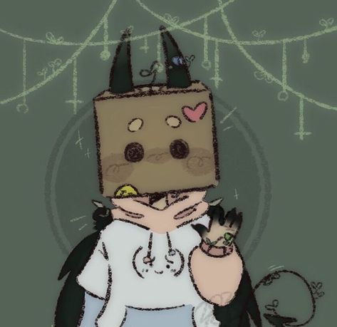 Boxheads Ideas, Box Head Ideas Cosplay, Tv Head Fanart, Alt Art Pfp, Box Head Ideas, Cute Masks Aesthetic, Box Head Cosplay, Box Head Oc, Box Head Character