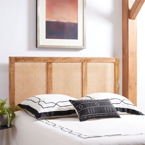 Safavieh Vienna Cane Farmhouse Wood Headboard, Full, Natural - Walmart.com - Walmart.com Cane Headboard, Full Headboard, Rattan Headboard, Black Headboard, Bedroom Oasis, Caned Headboard, Twin Headboard, White Headboard, Contemporary Bedroom Decor