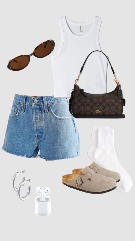 Comfy Outfit Ideas Summer, Casual Outfits Summer Shorts, Town Fair Outfit, Comfy Summer Fits, Outfit Mood Board, Europe Outfits Summer, Outfit Flatlay, Lazy Outfit, Comfy Summer Outfits