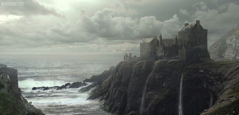 Sociolatte: Castle At The Cliff by Milosz Wojtasik Asoiaf Art, Targaryen Aesthetic, She Wolf, The Cliff, Fantasy Castle, Game Of Thrones Houses, Fantasy Male, Matte Painting, House Of Dragons